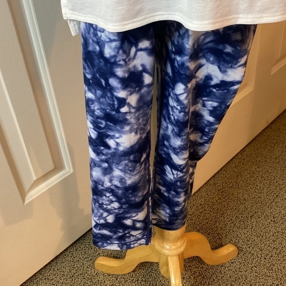 Athleta Girl Cropped Tie Dye Leggings & Tank Top Set Size Girls Large (12)